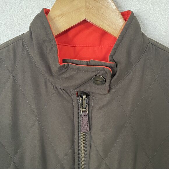 LRL Ralph Lauren Reversible Puffer Vest Womens S Orange Olive Quilted Full Zip - Picture 15 of 16